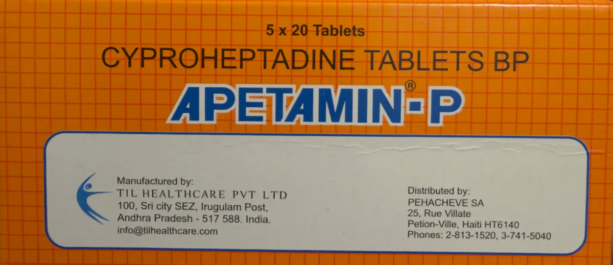 Cyproheptadine (apetamin pill)