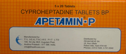Cyproheptadine (apetamin pill)